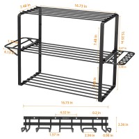 Zeakoc Drill Holder Power Tool Organizer 80Lb Heavy Duty Bearing Drill Rack Wall Mount 4 Metal Thickened Holder Utility Stor