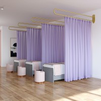 Wall Divider For Room Separation, Set Of 1 Tall Beauty Salon Partitions Privacy Screen Temporary Panels Curtain With 2M Support Bars Poles, Changing Room Bedroom Separator Space (Color : Pole+I Curta