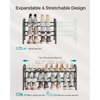 Songmics Expandable Shoe Rack 2 Tier Shoe Rack Shelf Adjustable Shoe Organizer Storage For 15 Pairs Of Shoes Metal Free Stand