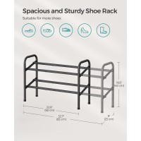 Songmics Expandable Shoe Rack 2 Tier Shoe Rack Shelf Adjustable Shoe Organizer Storage For 15 Pairs Of Shoes Metal Free Stand