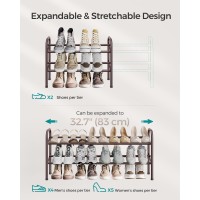 Songmics Expandable Shoe Rack 2 Tier Shoe Rack Shelf Adjustable Shoe Organizer Storage For 15 Pairs Of Shoes Metal Free Stand