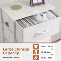 Somdot Tall Dresser For Bedroom 5 Drawer Storage Organizer Chest Of Drawers With Removable Fabric Bins For Living Room Closet B