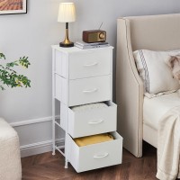 Somdot Tall Dresser For Bedroom 4 Drawer Storage Organizer Chest Of Drawers With Removable Fabric Bins For Living Room Closet B