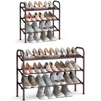 Songmics Expandable Shoe Rack 3 Tier Shoe Rack Shelf Adjustable Shoe Organizer Storage For 20 Pairs Of Shoes Metal Free Stand