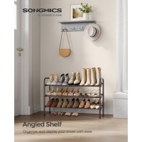 Songmics Expandable Shoe Rack 3 Tier Shoe Rack Shelf Adjustable Shoe Organizer Storage For 20 Pairs Of Shoes Metal Free Stand