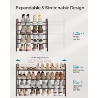 Songmics Expandable Shoe Rack 3 Tier Shoe Rack Shelf Adjustable Shoe Organizer Storage For 20 Pairs Of Shoes Metal Free Stand