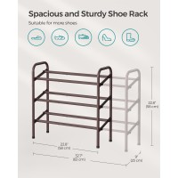 Songmics Expandable Shoe Rack 3 Tier Shoe Rack Shelf Adjustable Shoe Organizer Storage For 20 Pairs Of Shoes Metal Free Stand