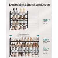 Songmics Expandable Shoe Rack 3 Tier Shoe Rack Shelf Adjustable Shoe Organizer Storage For 20 Pairs Of Shoes Metal Free Stand