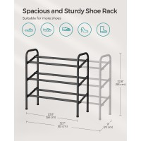 Songmics Expandable Shoe Rack 3 Tier Shoe Rack Shelf Adjustable Shoe Organizer Storage For 20 Pairs Of Shoes Metal Free Stand