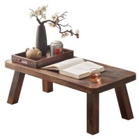 Gmtstore Tatami Table Japanese Floor Table Antique Table Meditation & Tea Table Wood Coffee Table Multifunctional Portable Low Table (Color : Brown, Size : 50X35X20Cm)