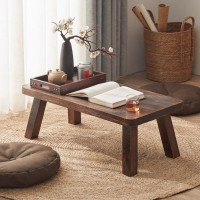 Gmtstore Tatami Table Japanese Floor Table Antique Table Meditation & Tea Table Wood Coffee Table Multifunctional Portable Low Table (Color : Brown, Size : 50X35X20Cm)