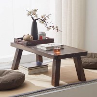 Gmtstore Tatami Table Japanese Floor Table Antique Table Meditation & Tea Table Wood Coffee Table Multifunctional Portable Low Table (Color : Brown, Size : 50X35X20Cm)