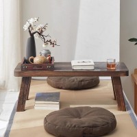 Gmtstore Tatami Table Japanese Floor Table Antique Table Meditation & Tea Table Wood Coffee Table Multifunctional Portable Low Table (Color : Brown, Size : 50X35X20Cm)