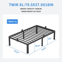 Maf 18 Inch Twin Xl Bed Frames With Round Corner Legs Mattress Slide Stopper No Box Spring Needed Heavy Duty Metal Platform Bed