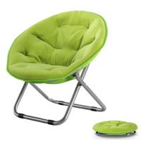 Mekek Portable Camping Chairs, Lightweight Foldable Moon Chair Round Chair Large Space Camping Beach Chair Fishing Stool For Dormitory Attic Reading Corner,Green