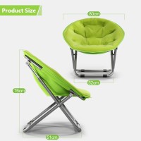 Mekek Portable Camping Chairs, Lightweight Foldable Moon Chair Round Chair Large Space Camping Beach Chair Fishing Stool For Dormitory Attic Reading Corner,Green