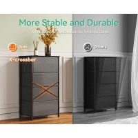 Aodk Dresser For Bedroom With 4 Storage Drawers Small Dresser Chest Of Drawers Fabric Dresser With Sturdy Steel Frame Dresser