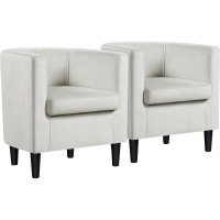 Yaheetech Velvet Accent Chair Modern And Comfortable Armchairs Upholstered Barrel Sofa Chair For Living Room Bedroom Waiting R