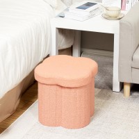 B Fsobeiialeo Storage Ottoman Cube Flowers Shaped Ottomans With Storage Foot Stool Footrest For Lving Room Boucle Ottoman Seat