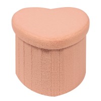 B Fsobeiialeo Storage Ottoman Cube Heart Shaped Ottomans With Storage Foot Stool Footrest For Lving Room Boucle Ottoman Seat F