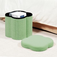 B Fsobeiialeo Storage Ottoman Cube Flowers Shaped Ottomans With Storage Foot Stool Footrest For Lving Room Boucle Ottoman Seat