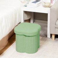 B Fsobeiialeo Storage Ottoman Cube Flowers Shaped Ottomans With Storage Foot Stool Footrest For Lving Room Boucle Ottoman Seat