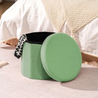 B Fsobeiialeo Storage Ottoman Cube Round Ottomans With Storage Foot Stool Footrest For Lving Room Boucle Ottoman Seat For Dorm