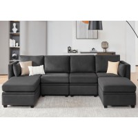 Wetrue Modular Sectional Sofa Convertible U Shaped Sofa Couch With Storage High Supportive Soft Sponges 6 Seat Modular Sect