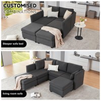 Wetrue Modular Sectional Sofa Convertible U Shaped Sofa Couch With Storage High Supportive Soft Sponges 6 Seat Modular Sect