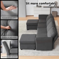 Wetrue Modular Sectional Sofa Convertible U Shaped Sofa Couch With Storage High Supportive Soft Sponges 6 Seat Modular Sect