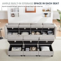 Weture 7 Seat Modular Sectional Sofa Grey Sofa With Storage U Shaped High Supportive Sponges Convertible Living Room