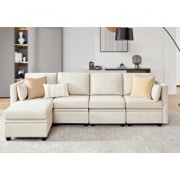 Wetrue Modular Sectional Sofa Convertible L Shaped Sofa Couch With Storage High Supportive Soft Sponges 5 Seat Modular Sect