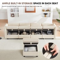 Wetrue Modular Sectional Sofa Convertible L Shaped Sofa Couch With Storage High Supportive Soft Sponges 5 Seat Modular Sect