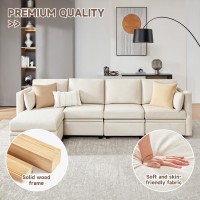 Wetrue Modular Sectional Sofa Convertible L Shaped Sofa Couch With Storage High Supportive Soft Sponges 5 Seat Modular Sect