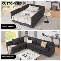 Wetrue Modular Sectional Sofa Convertible U Shaped Sofa Couch With Storage High Supportive Soft Sponges 6 Seat Modular Sect