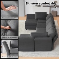 Wetrue Modular Sectional Sofa Convertible U Shaped Sofa Couch With Storage High Supportive Soft Sponges 6 Seat Modular Sect