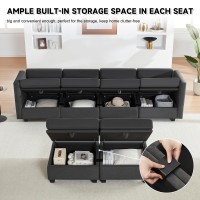 Wetrue Modular Sectional Sofa Convertible U Shaped Sofa Couch With Storage High Supportive Soft Sponges 6 Seat Modular Sect