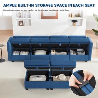 Wetrue Modular Sectional Sofa Convertible U Shaped Sofa Couch With Storage High Supportive Soft Sponges 6 Seat Modular Sect