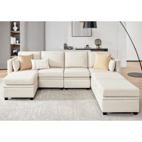 Wetrue Modular Sectional Sofa Convertible U Shaped Sofa Couch With Storage High Supportive Soft Sponges 7 Seat Modular Sect