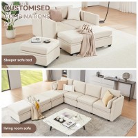 Wetrue Modular Sectional Sofa Convertible U Shaped Sofa Couch With Storage High Supportive Soft Sponges 7 Seat Modular Sect