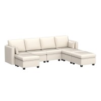 Wetrue Modular Sectional Sofa Convertible U Shaped Sofa Couch With Storage High Supportive Soft Sponges 7 Seat Modular Sect