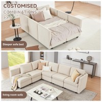 Wetrue Modular Sectional Sofa Convertible U Shaped Sofa Couch With Storage High Supportive Soft Sponges 6 Seat Modular Sect