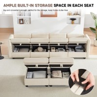 Wetrue Modular Sectional Sofa Convertible U Shaped Sofa Couch With Storage High Supportive Soft Sponges 6 Seat Modular Sect