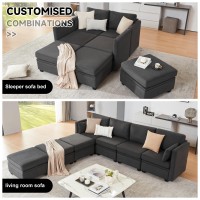 Wetrue Modular Sectional Sofa Convertible U Shaped Sofa Couch With Storage High Supportive Soft Sponges 7 Seat Modular Sect