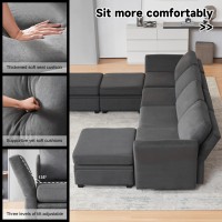 Wetrue Modular Sectional Sofa Convertible U Shaped Sofa Couch With Storage High Supportive Soft Sponges 7 Seat Modular Sect