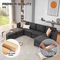 Wetrue Modular Sectional Sofa Convertible U Shaped Sofa Couch With Storage High Supportive Soft Sponges 7 Seat Modular Sect