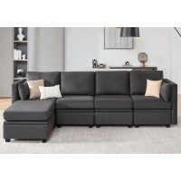 Wetrue Modular Sectional Sofa Convertible L Shaped Sofa Couch With Storage High Supportive Soft Sponges 5 Seat Modular Sect