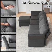 Wetrue Modular Sectional Sofa Convertible L Shaped Sofa Couch With Storage High Supportive Soft Sponges 5 Seat Modular Sect