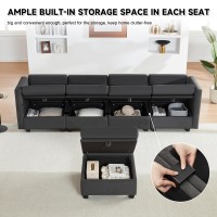 Wetrue Modular Sectional Sofa Convertible L Shaped Sofa Couch With Storage High Supportive Soft Sponges 5 Seat Modular Sect