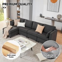 Wetrue Modular Sectional Sofa Convertible L Shaped Sofa Couch With Storage High Supportive Soft Sponges 5 Seat Modular Sect